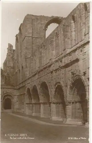 PC15431 Furness Abbey. Der Ostspaziergang des Kreuzgangs. H.M. Werksamt. RP