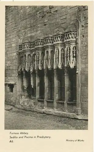 PC15546 Furness Abbey. Sitz und Pool im Presbyterium. Ministerium für Arbeiten. RP