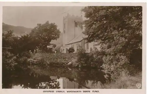 PC15557 Grasmere Church. Wordsworth Grabstätte. Hart Publishing. RP. 1914