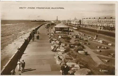 PC15449 South Shore Promenade. Blackpool. Valentinstag Nr. 3393. RP