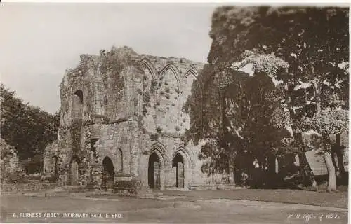 PC15429 Furness Abbey. Krankenpflegeheimhalle E. Ende. H.M. Büro der Werke. RP