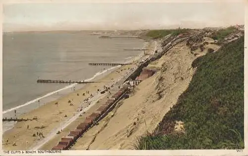 PC15717 Die Klippen und der Strand. Southbourne. Wade. Sunny South. Nr. W73