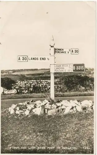 PC15667 Erstes und letztes Schild in England. Nr. 124. RP