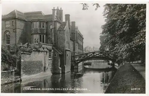 PC15893 Cambridge. Queens College und Brücke. Harvey Barton. RP. 1959