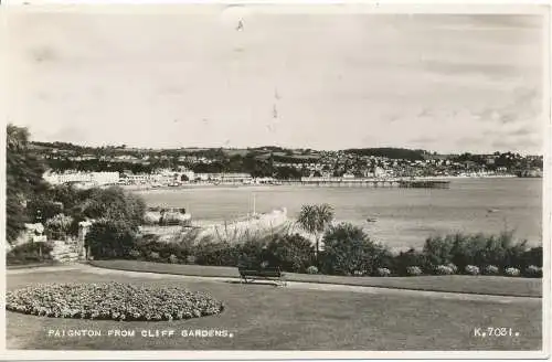 PC15863 Paignton aus Cliff Gardens. Valentinstag. RP. 1955