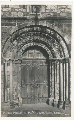 PC15550 Norman Doorway. St. Marys Kirche. Kirkby Lonsdale. Atkinson und Pollitt.