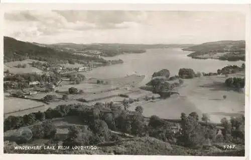 PC16087 Windermere Lake von Loughrigg. Sanderson und Dixon. RP. 1954