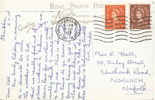 PC15908 China hohl. Shanklin. I.W. Nigh. RP. 1959