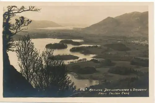 PC15873 Keswick. Derwentwater und Skiddaw von Falcon Crag. Pettitt. RP