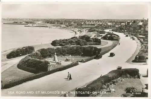 PC15839 Sea Road und St. Mildreds Bay. Westgate on Sea. Valentinstag. RP. 1960