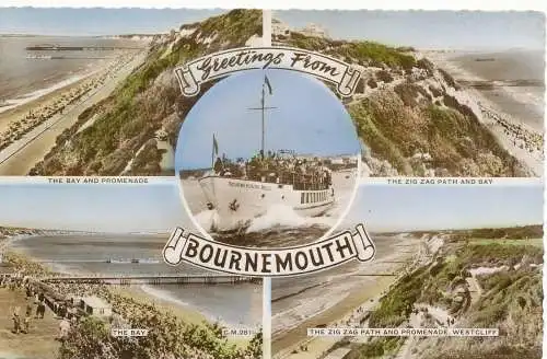 PC16123 Bournemouth. Multi-View. Donner und Clayden. Sunray-Serie. RP. 1960