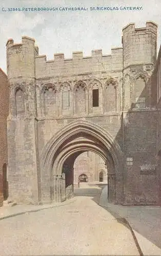 PC16361 Peterborough Cathedral. St. Nikolaus Tor. Photochrom. Celesque. Kein C