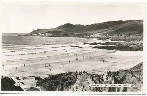 PC16252 Totpunkt. Woolacombe. Sunny South. Nr. 1794. RP. 1955