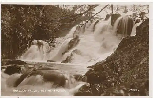 PC16029 Schwalbenfälle. Bettws Y Coed. 87997. Valentinstag. RP. 1952