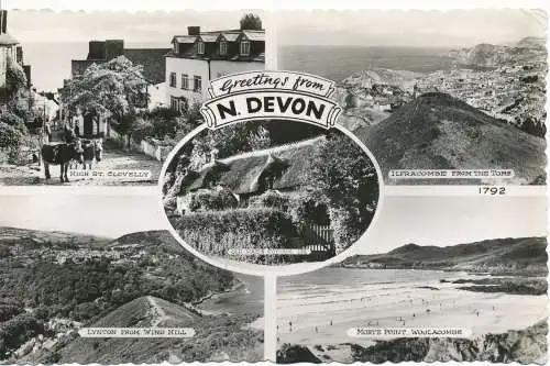 PC16149 Grüße aus N. Devon. Multi-View. Dearden und Wade. RP. 1959