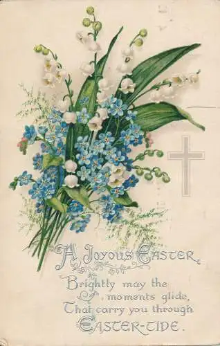 PC16288 Grußpostkarte. Ein freudiges Ostern. Ostern. Blumenstrauß. 1942