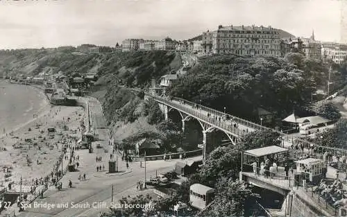 PC16521 Spa-Brücke und South Cliff. Scarborough. Webster. RP