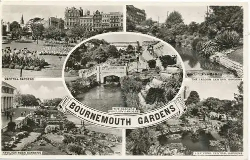 PC16105 Bournemouth Gardens. Multi-View. RP. 1957