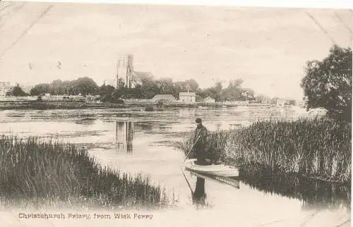 PC16816 Christchurch Priory von Wick Ferry. 1904