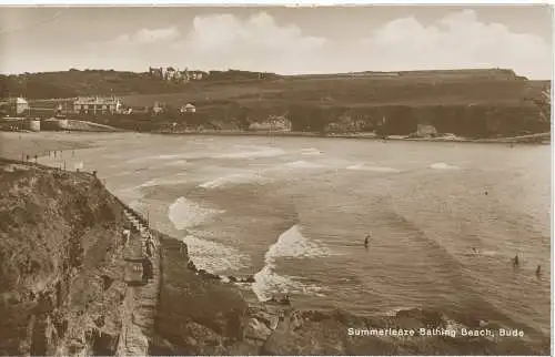 PC15960 Summerleaze Badestrand. Bude. RP