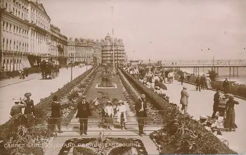 PC16616 Teppichgärten. Große Parade. Eastbourne. RP. 1923