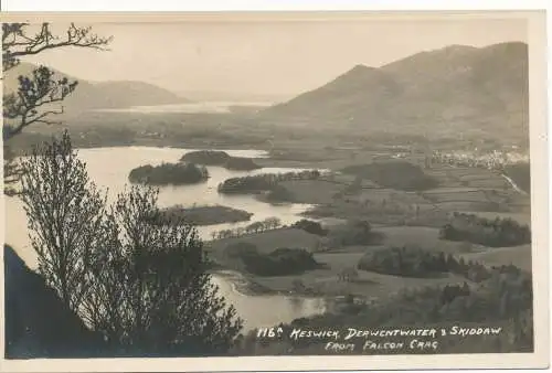 PC16298 Keswick. Derwentwater und Skiddaw von Falcon Crag. Pettitt. Nr. 116 A.R