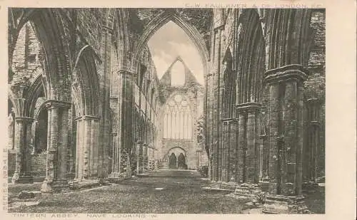 PC16195 Tintern Abbey. Schiffslooking W. Faulkner