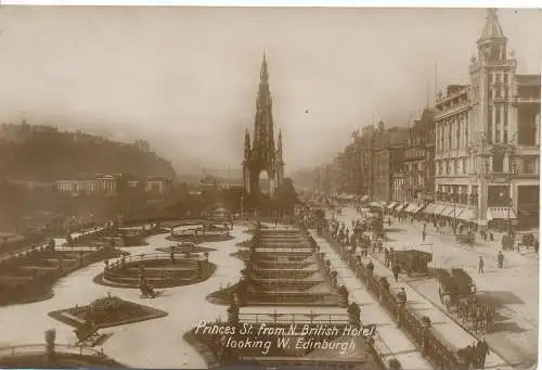 PC15938 Princes St. From N. British Hotel mit Blick auf W. Edinburgh. RP