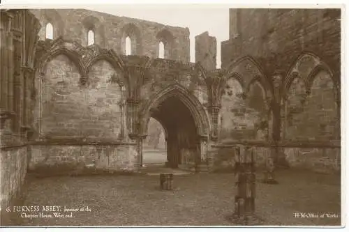 PC16529 Furness Abbey. Innenraum des Kapitelhauses. West End. Büro der Werke.