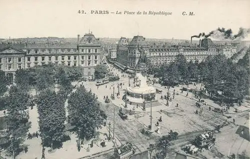 PC19001 Paris. Der Platz der Republik. C.M.Nr. 42