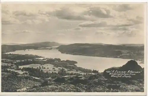 PC16385 Ein Sommernachmittag. Windermere Lake von Wansfell Slopes. RP. 1938