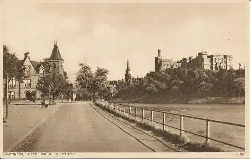 PC20586 Inverness. Ness Walk und Schloss. Photochrom. Nr. 49967