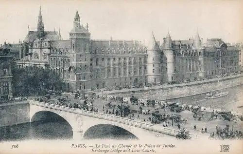 PC18912 Paris. Austauschbrücke und Gerichte. Neurdein. Nr. 306