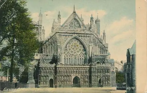 PC20816 Exeter Kathedrale. Westfront. Spiegel. 1906