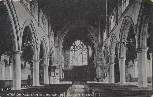 PC16811 Innenraum Allerheiligenkirche. Burton on Trent. H.L. Bond. 1906