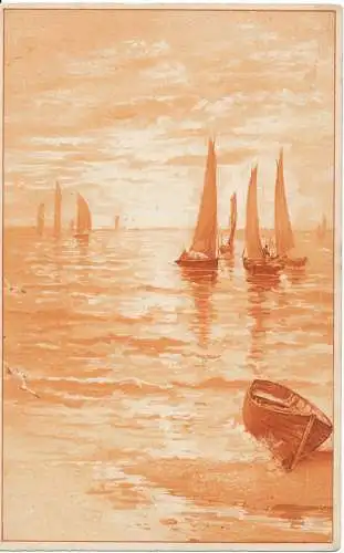 PC17066 altes Gemälde. Meer. Ernest Nister. Serie 46. 1905