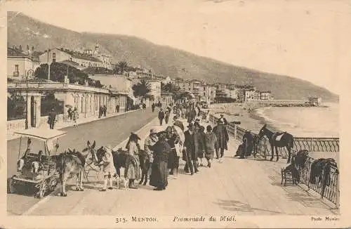 PC18788 Menton. Promenade du Midi. Muniier. Nr. 315. 1931