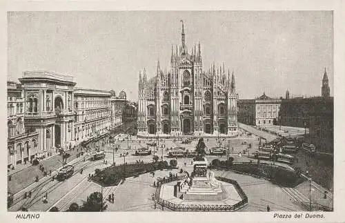 PC18878 Mailand. Piazza del Duomo. Rahmen. Platine