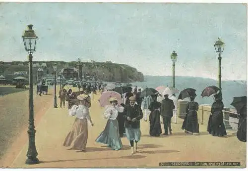 PC17555 Dieppe. Der Boulevard Maritime. Aquafoto. 1915