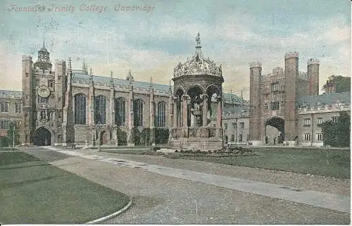 PC19879 Brunnen. Trinity College. Cambridge. Valentinstag. 1904