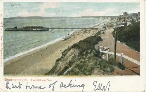 PC20777 Bournemouth. East Cliff und Pier. Beagle. Nr. 334. 1903