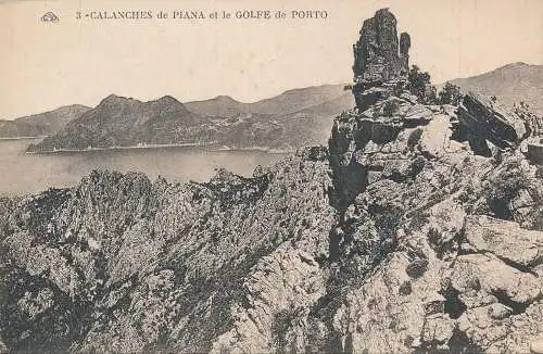 PC19029 Calanches de Piana und der Golf von Porto. Photomechanik. Nr. 3