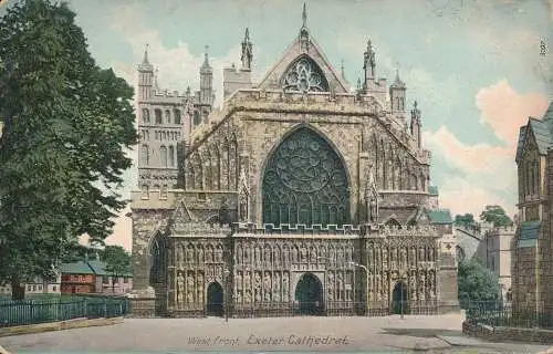 PC17996 Westfront. Kathedrale von Exeter. Frith. 1908