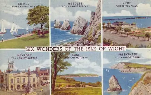 PC20931 Sechs Wunder der Isle of Wight. Multi-View. Lachs. Nr. 4620