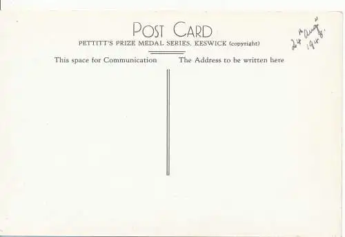 PC16747 Derwentwater und Causey Pike. Pettitt. Nr. 124. RP