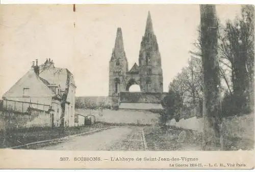 PC18559 Soissons. Die Abtei von Saint Jean des Vignes. Der Krieg. 1918