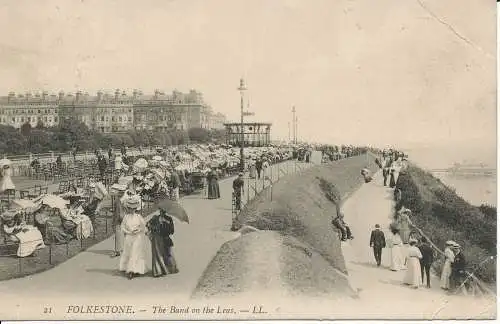 PC19959 Folkestone. Das Band auf der Leas. LL 21. 1907