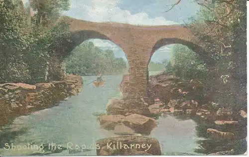 PC21033 Shooting the Rapids. Killarney. Irish Pictorial. 1906