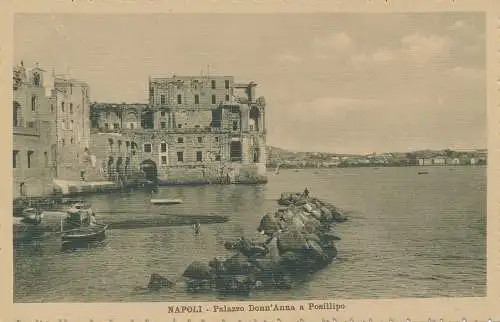 PC18900 Neapel. Palazzo Donn Anna und Posillipo. Carlo Cotini