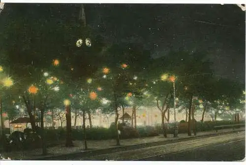 PC17730 altes Gemälde. Straße bei Nacht. Tuck-Serie. 1912